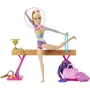 Barbie HRG52 - Poupée Gymnaste Coffret avec Figurine Articulée, Poutre d'Équilibre et 11 Accessoires pour Enfants à partir de 3 Ans