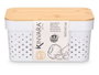Kinvara Boîte Multiusos Ajourée avec Couvercle Bambou Petit Blanc 26x17.5x12.5 cm (Set de 8)