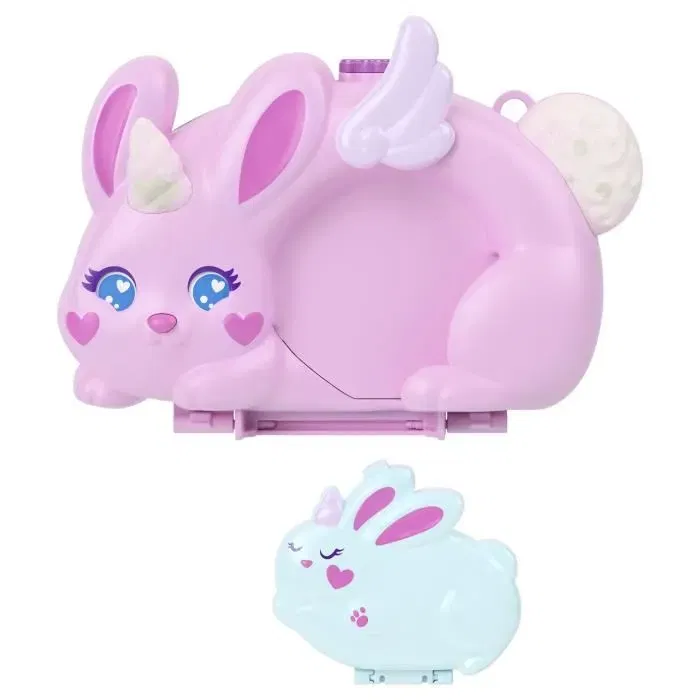 Polly Pocket - Coffret 2 en 1 Lapin JFT88 avec 2 figurines et 12 accessoires - Château et scène familiale - Jeu d'imagination pour enfants dès 4 ans
