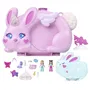 Polly Pocket - Coffret 2 en 1 Lapin JFT88 avec 2 figurines et 12 accessoires - Château et scène familiale - Jeu d'imagination pour enfants dès 4 ans