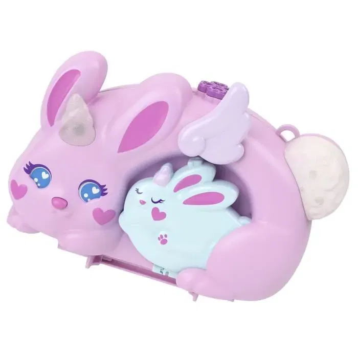 Polly Pocket - Coffret 2 en 1 Lapin JFT88 avec 2 figurines et 12 accessoires - Château et scène familiale - Jeu d'imagination pour enfants dès 4 ans
