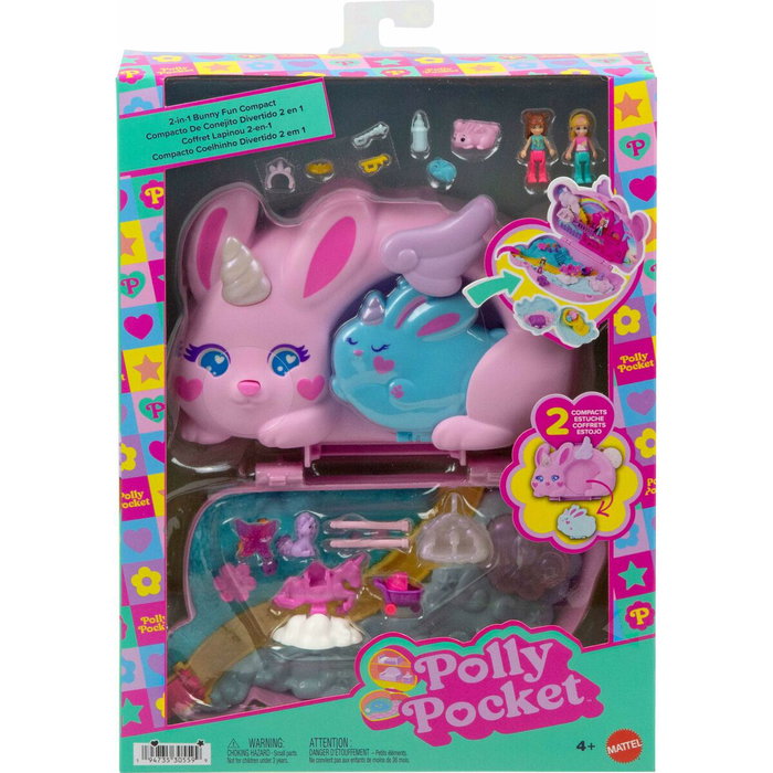 Polly Pocket Coffret 2 en 1 Lapin avec 2 figurines et 12 accessoires Polly Pocket Coffret 2 en 1 Lapin avec 2 figurines et 12 accessoires