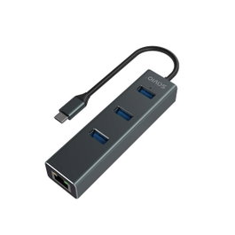 Savio Hub USB-C 4 Ports AK-57 Ethernet (RJ-45) Gris