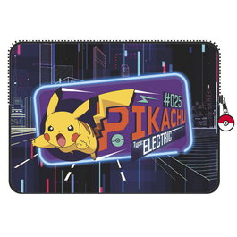 CYP BRANDS Housse pour Ordinateur Portable Neopreno Noir Acoolé Protection avec Motif Pikachu Pokémon - Dimensions 36 x 26 cm