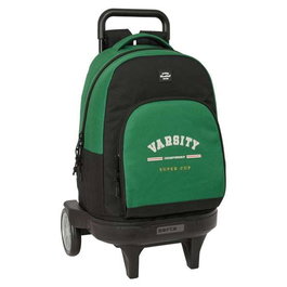 Cartable à roulettes BlackFit8 Varsity Noir Vert 33 x 45 x 22 cm