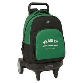 Cartable à roulettes BlackFit8 Varsity Noir Vert 33 x 45 x 22 cm