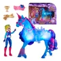 Spin Master Coffret de jeu Unicorn Academy - Playset interactif avec licorne lumineuse River et poupée Isabel articulée, obstacle et accessoires, à partir de 4 ans