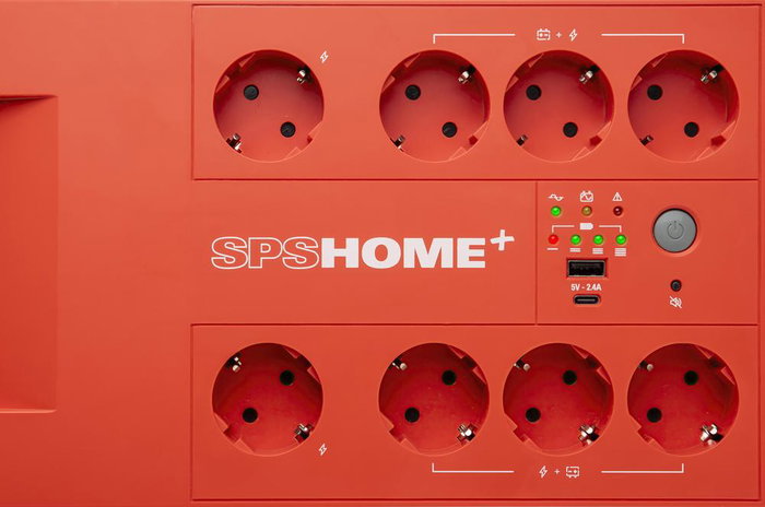 Salicru SPS 850 Home+ 850 VA, Onduleur Line Interactive, 8 Prises Schuko + Chargeur USB, 480W