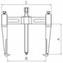Forza Extracteur à 3 griffes 200x210 mm, ouverture min. 30 mm