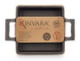 Kinvara Plateau Carré en Fer et Bambou Noir Bois 19x5x14 cm (Set de 12)
