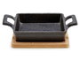 Kinvara Plateau Carré en Fer et Bambou Noir Bois 19x5x14 cm (Set de 12)