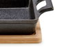 Kinvara Plateau Carré en Fer et Bambou Noir Bois 19x5x14 cm (Set de 12)