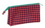 Safta Porte-crayons design pata de gallo, couleur corail, dimensions 22 x 12 x 3 cm, à partir de 3 ans