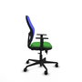 Chaise Jorquera Synchrone/Traslack tissu Vert Maille Bleu Base en nylon noir Accoudoir 1D Sans appui-tête Roulettes 65mm nylon