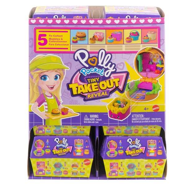 Polly Pocket Tiny Take Out Reveal - Mini-coffret surprise modèles assortis Polly Pocket Tiny Take Out Reveal - Mini-coffret surprise modèles assortis