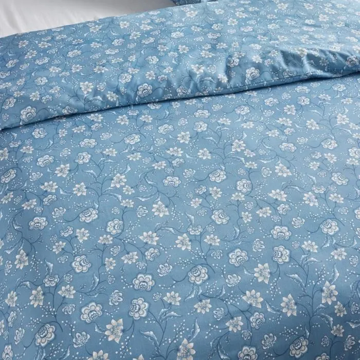 Today Parure de Lit Crazy 2 Personnes - Imprimé Floral Bleu - Housse de Couette 220x240 cm + 2 Taies - Polyester Facile d'Entretien