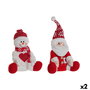 Décorations de Noël DKD Home Decor Blanc Rouge 24 x 14 x 30,5 cm (2 Unités)