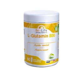 BE-LIFE L-Glutamina 800 mg, 60 gélules, acide aminé pour la synthèse des protéines