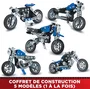 Bandai - Meccano - Kit de Construction Moto - Coffret 5 Modèles à Assembler - 174 Pièces - Jeu Éducatif de Mécanique - APM20103