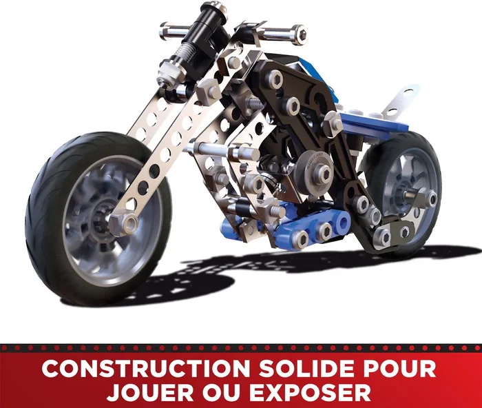 Bandai - Meccano - Kit de Construction Moto - Coffret 5 Modèles à Assembler - 174 Pièces - Jeu Éducatif de Mécanique - APM20103