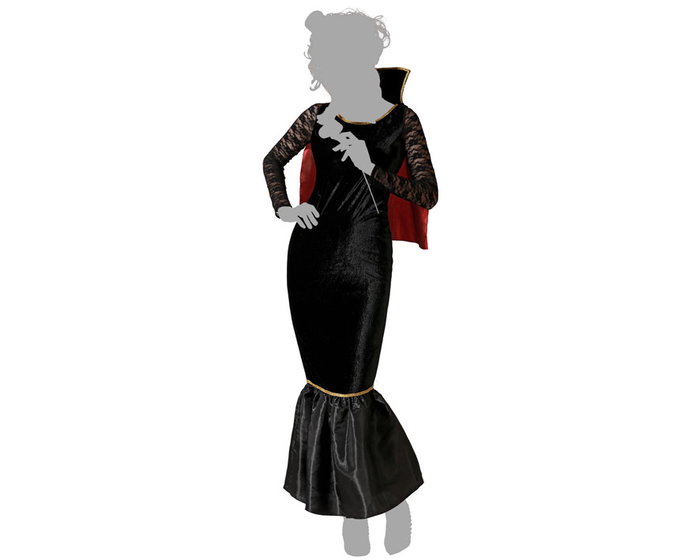 BigBuy Carnival Déguisement Vampiresse avec Robe Noire et Cape XS/S