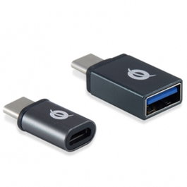 Conceptronic Kit Adaptateurs USB Type C vers USB 3.0 et Micro USB OTG pour Smartphone, MacBook, Chromebook - Prise en Charge et Synchronisation