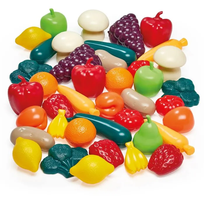 Ecoiffier 997 Sachet Légumes - Ensemble 40 Fruits et Légumes Jouets en Plastique - Dès 18 Mois - Origine France