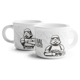 PUCKATOR Set de 2 tasses à café Star Wars Soldat Impérial Stormtrooper 100ml en porcelaine - Micro-ondes et lave-vaisselle