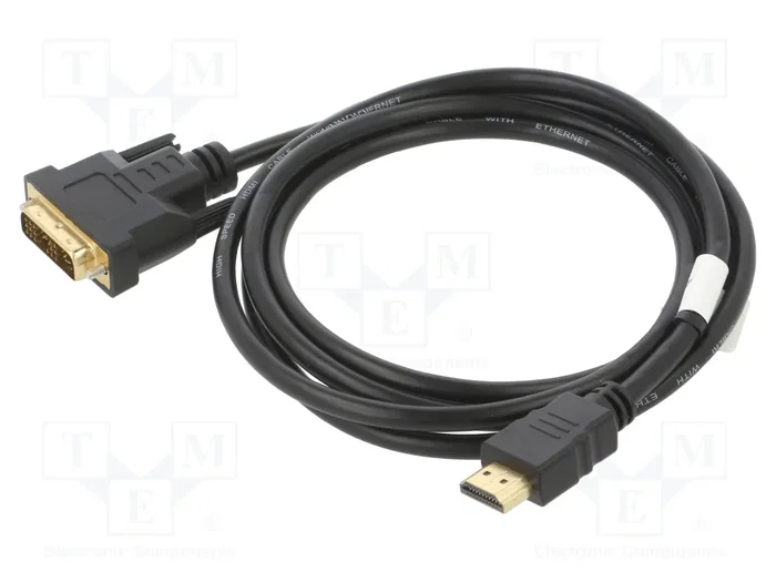Lanberg Câble HDMI vers DVI-D (18+1) mâle, 1,8 m, noir Lanberg Câble HDMI vers DVI-D (18+1) mâle, 1,8 m, noir