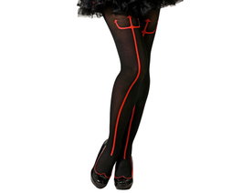 Collants résille noirs avec flammes rouges pour démone