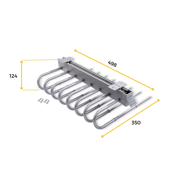 Emuca Porte-pantalons extractible, Gauche, Peint en aluminium, Acier et Plastique.