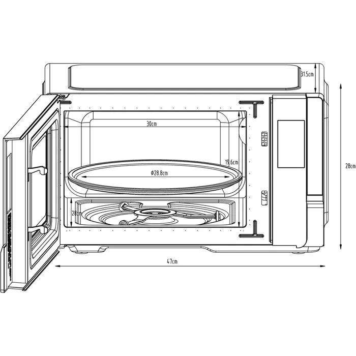 Continental Edison CEMO25UX Micro-Pondes 25 L Inox 1400 W avec Porte Miroir - Affichage Digital - Dimensions 47,2 x16034,4 x16028 cm Continental Edison CEMO25UX Micro-Pondes 25 L Inox 1400 W avec Porte Miroir - Affichage Digital - Dimensions 47,2 x16034,4 x16028 cm