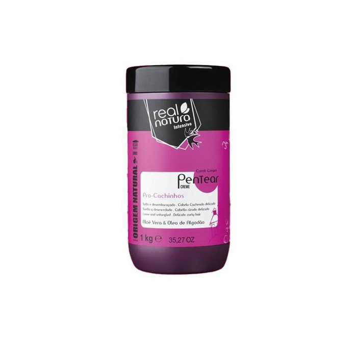 Real Natura - Crème de Coiffure Professionnelle Pro-Cachinhos 1000 ml - Pour Défriser, Nourrir et Hydrater les Cheveux Bouclés des Enfants Real Natura - Crème de Coiffure Professionnelle Pro-Cachinhos 1000 ml - Pour Défriser, Nourrir et Hydrater les Cheveux Bouclés des Enfants