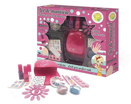 Tachan - Kit de Manicure Complet avec Sécheur à Ongles à Piles, Imitations, Strass, Glitter et Accessoires - Jeu Créatif Beauté pour Enfants dès 6 ans