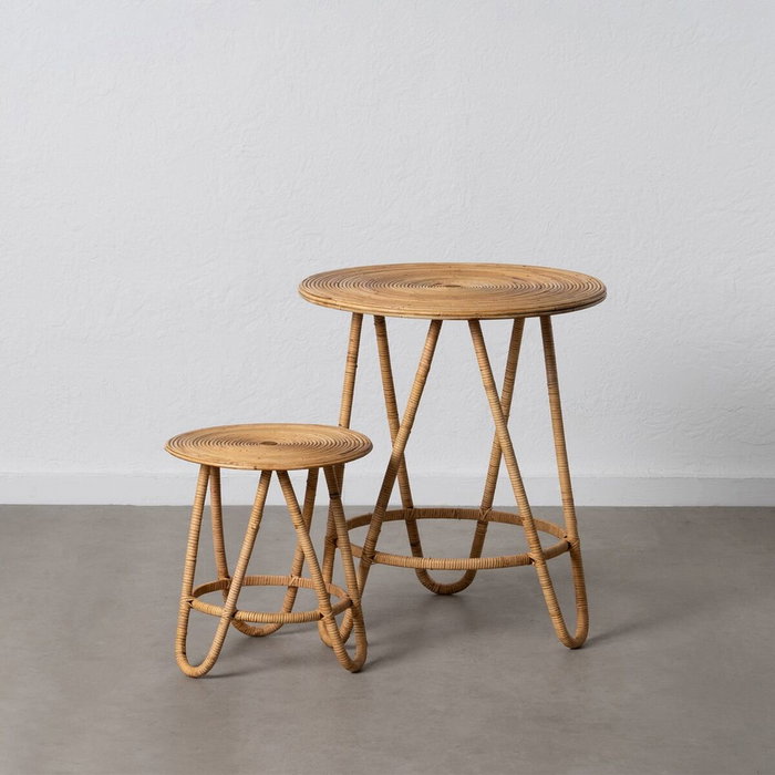 Jeu de 2 tables Beige 60 x 60 x 39 cm (2 Unités)