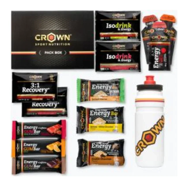 CROWN SPORT NUTRITION Pack Endurance Tester 3.0 - Pack découverte avec 23 produits énergétiques, hydratation et récupération pour sport d'endurance et bidon 750 ml
