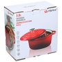 Alpina Casserole en fonte émaillée rouge 3,8 L Ø24 x 11,8 cm