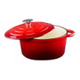 Alpina Casserole en fonte émaillée rouge 3,8 L Ø24 x 11,8 cm
