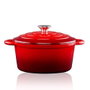 Alpina Casserole en fonte émaillée rouge 3,8 L Ø24 x 11,8 cm