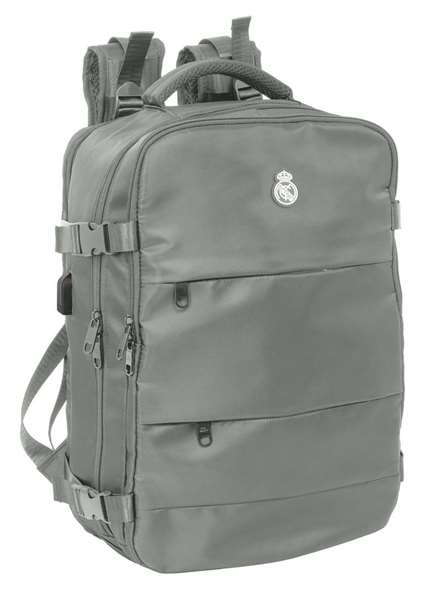 Safta Mochila de voyage cabine portable 15,6 pouces Real Madrid gris 29x44x19 cm pour ordinateur portable