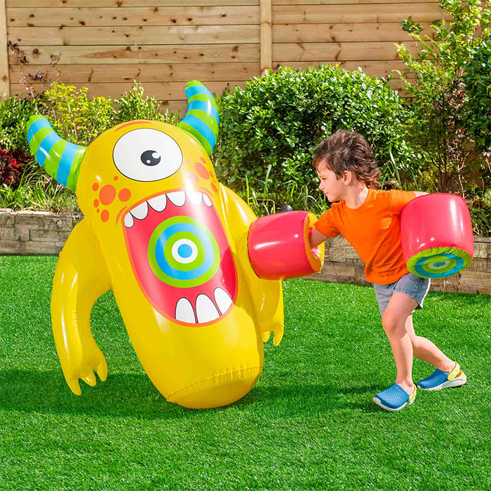 Bestway 52545 Sac de Boxe Gonflable Monstre 120 cm pour Enfant +3 Ans Intérieur et Jardin