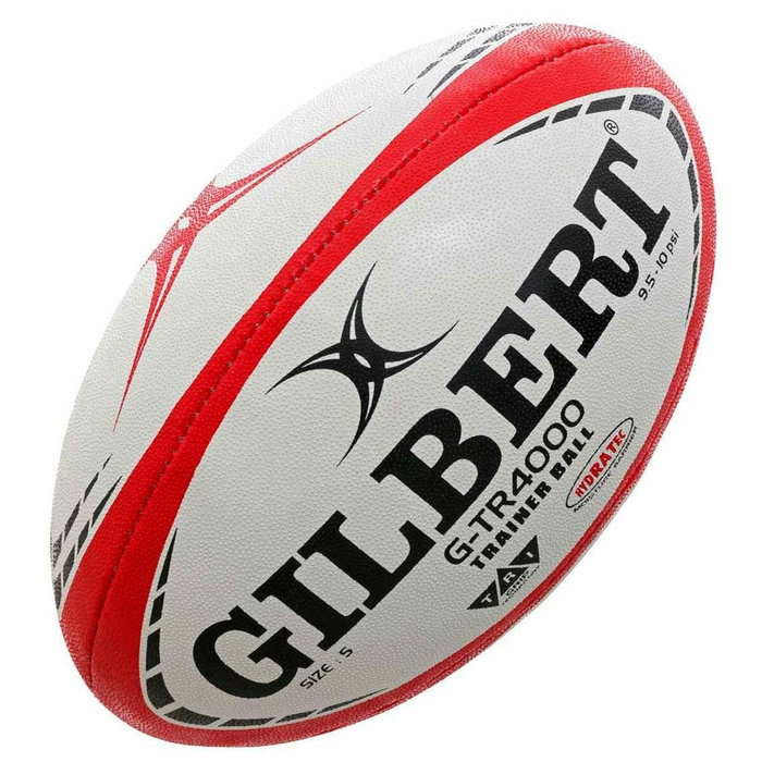 Gilbert Ballon de rugby d'entraînement GTR4000 - Taille 4 - Rouge et blanc