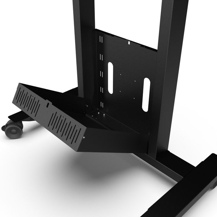 SMS - Support mobile sur roulettes avec boîte de rangement verrouillable, pour écrans jusqu'à 46" et 120 kg max - Noir