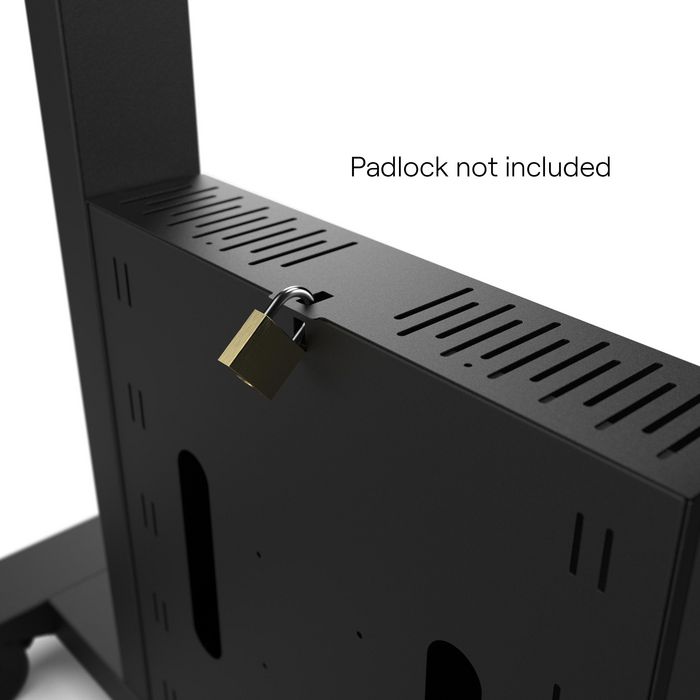 SMS - Support mobile sur roulettes avec boîte de rangement verrouillable, pour écrans jusqu'à 46" et 120 kg max - Noir