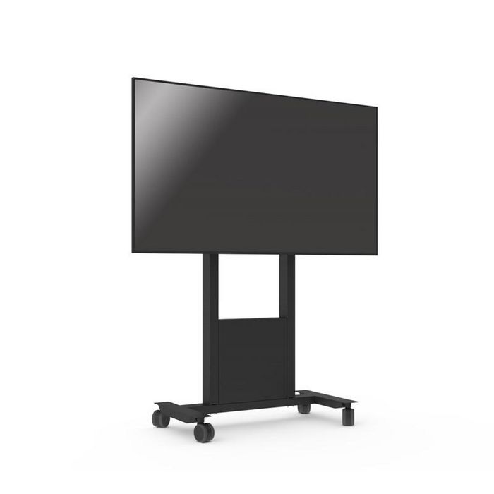 SMS - Support mobile sur roulettes avec boîte de rangement verrouillable, pour écrans jusqu'à 46" et 120 kg max - Noir
