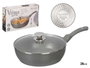 Kinvara Poêle Creuse Induction Forgée avec Couvercle 28 cm Gris Aluminium et Verre (Set de 6)