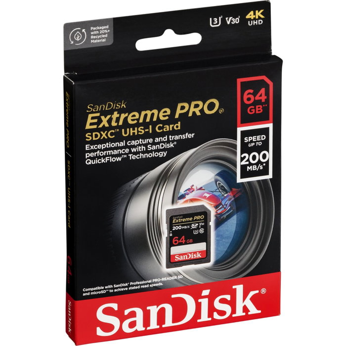 SanDisk Extreme Pro SDXC 64 Go Black