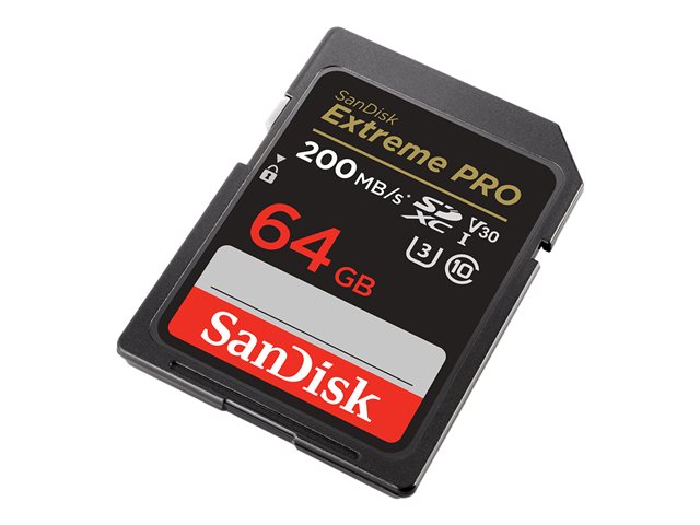 SanDisk Carte Mémoire SDXC Extreme Pro 64 Go UHS-I V30 Ultra Haute Vitesse pour Vidéo 4K