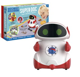 Clementoni Juego Educativo Super Doc 55379 - Robot Éducatif Programmable pour Initiation au Codage, 4 Personnages, Jouet Créatif en Espagnol pour Enfants dès 5 Ans