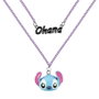 PEERS HARDY Set de 2 Pendentifs Colgantes Disney Stitch avec les Motifs Ohana et Stitch - Collier à Deux Rangs - Bijoux